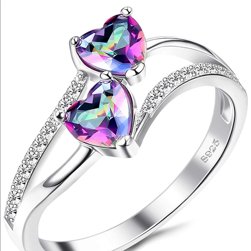 Two Hearts Ring Sterling Silver